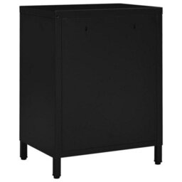 Berkfield Modern Nightstands 2 Pcs Black 40X30X54.5 Cm Steel And Glass - thumbnail 6