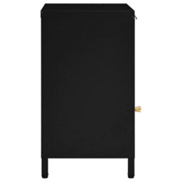 Berkfield Modern Nightstands 2 Pcs Black 40X30X54.5 Cm Steel And Glass - thumbnail 5