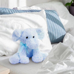 "The Magic Toy Shop 11"" Blue Plush Super Soft Elephant Toy With Ribbon Teddy Cuddling Nursery Gift" - thumbnail 3