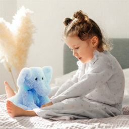 "The Magic Toy Shop 11"" Blue Plush Super Soft Elephant Toy With Ribbon Teddy Cuddling Nursery Gift" - thumbnail 2