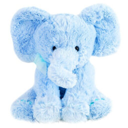 "The Magic Toy Shop 11"" Blue Plush Super Soft Elephant Toy With Ribbon Teddy Cuddling Nursery Gift" - thumbnail 1