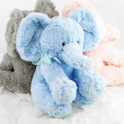 "The Magic Toy Shop 11"" Blue Plush Super Soft Elephant Toy With Ribbon Teddy Cuddling Nursery Gift" - thumbnail 5