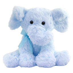 "The Magic Toy Shop 11"" Blue Plush Super Soft Elephant Toy With Ribbon Teddy Cuddling Nursery Gift" - thumbnail 4