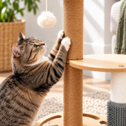 GardenSkill Cat Scratching Post & Interactive Cat Tree For Indoor Cats - 54Cm Sisal Activity Centre With Ball Track Grooming Brush Perch & Toy - thumbnail 3