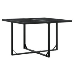 Walplus 5 Piece Garden Outdoor Dining Set Suitable For Backyard, Patio Black Poly Rattan - thumbnail 5