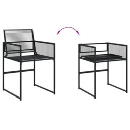 Walplus 5 Piece Garden Outdoor Dining Set Suitable For Backyard, Patio Black Poly Rattan - thumbnail 4