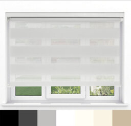 Caecus Blinds Day & Night Zebra Roller Blind White 40Cm  X 160Cm - thumbnail 1