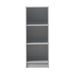 Timber Art Design 3 Tier Medium Narrow Bookcase Shelving Unit Living Room Office Bedroom Grey - thumbnail 1