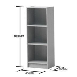Timber Art Design 3 Tier Medium Narrow Bookcase Shelving Unit Living Room Office Bedroom Grey - thumbnail 5