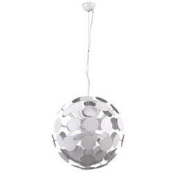 Luminosa Lighting Luminosa Modern Hanging Pendant White, Silver 6 Light  With White, Satin Silver Shade, E14 - thumbnail 2