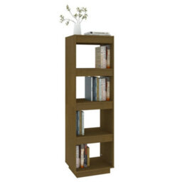 Berkfield Book Cabinet/room Divider Honey Brown 40X35X135 Cm Solid Pinewood - thumbnail 4