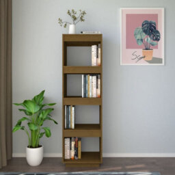 Berkfield Book Cabinet/room Divider Honey Brown 40X35X135 Cm Solid Pinewood - thumbnail 3