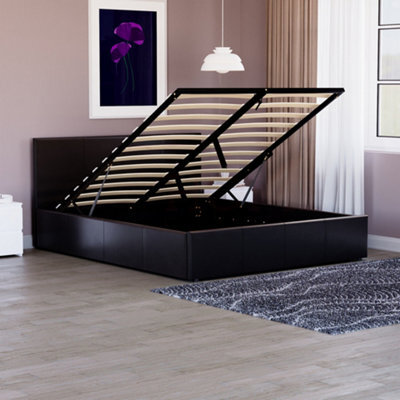 Lassic Vida Designs Lisbon Black Ukfr 5Ft King Size Ottoman Faux Leather Bed Frame - image 1