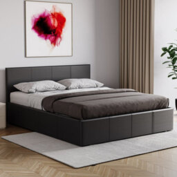 Lassic Vida Designs Lisbon Black Ukfr 5Ft King Size Ottoman Faux Leather Bed Frame - thumbnail 3