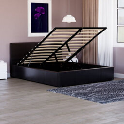 Lassic Vida Designs Lisbon Black Ukfr 5Ft King Size Ottoman Faux Leather Bed Frame - thumbnail 1