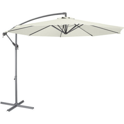 Loops Easy Open 3M Banana Parasol Cream - Garden Dining Umbrella Patio Cover Canopy - image 1
