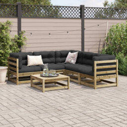 Berkfield 6 Piece Garden Sofa Set Impregnated Wood Pine - thumbnail 3