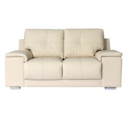Furniture in Fashion Kensington Faux Leather 2 Seater Sofa In Ivory - thumbnail 3