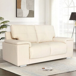 Furniture in Fashion Kensington Faux Leather 2 Seater Sofa In Ivory - thumbnail 1