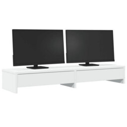 Walplus Monitor Stand With Drawers White 100X27X15 Cm Engineered Wood - thumbnail 3