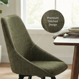 Fwstyle Myla Set Of 2 Green Chenille Upholstered 360 Degree Swivelling Dining Chairs - thumbnail 3