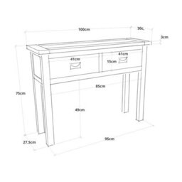 Cabinet Bits Lovere Off White 2 Drawer Console Table Brass Drop Handle - thumbnail 8