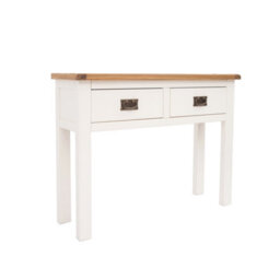 Cabinet Bits Lovere Off White 2 Drawer Console Table Brass Drop Handle - thumbnail 1
