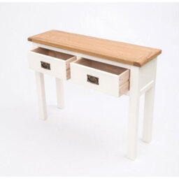 Cabinet Bits Lovere Off White 2 Drawer Console Table Brass Drop Handle - thumbnail 4