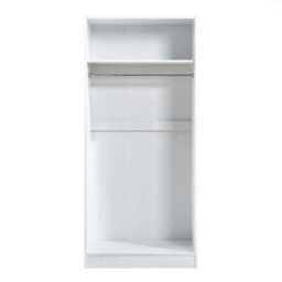 Swish Furniture White 2 Door Double Wardrobe Bedroom Storage Furniture Cupboard Hanging Rail - thumbnail 3