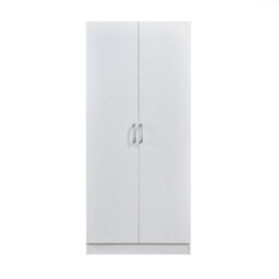 Swish Furniture White 2 Door Double Wardrobe Bedroom Storage Furniture Cupboard Hanging Rail - thumbnail 2