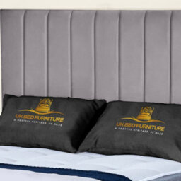 UKBEDFURNITURE Milano Silver Plush Valvet Upholstered Bed Frame - Slatted Base With 10 Inch Orthopedic Mattress - 48 Inch Headboard - thumbnail 2