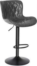 Dark Grey Adjustable Swivel Bar Stool With Backrest And Footrest