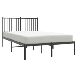 Vidaxl Metal Bed Frame Without Mattress With Headboard Black 120X190Cm - thumbnail 4
