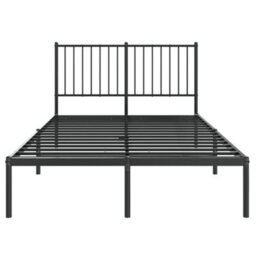 Vidaxl Metal Bed Frame Without Mattress With Headboard Black 120X190Cm - thumbnail 5