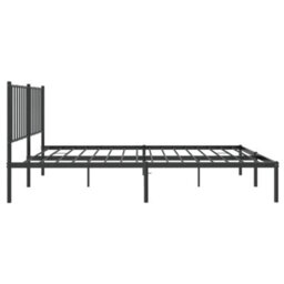 Vidaxl Metal Bed Frame Without Mattress With Headboard Black 120X190Cm - thumbnail 6