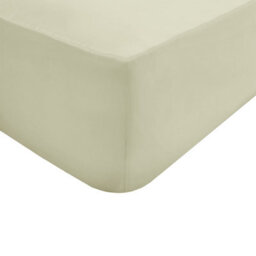 Gr8 Home Sleepdown Fitted Sheet Ivory Easy Care Polycotton Bed Linen Bedsheet Bedding King Size - thumbnail 2