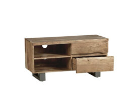 Wyld Haus Wellington Acacia Wood Compact Tv Unit With 2 Shelves And 2 Drawers - thumbnail 3