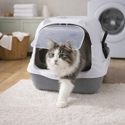 Marco Paul Large Enclosed Cat Litter Box With Door, Scoop & Anti-Tracking Pedal 51Cm - image 1