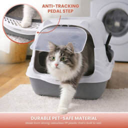 Marco Paul Large Enclosed Cat Litter Box With Door, Scoop & Anti-Tracking Pedal 51Cm - thumbnail 6