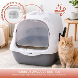 Marco Paul Large Enclosed Cat Litter Box With Door, Scoop & Anti-Tracking Pedal 51Cm - thumbnail 7