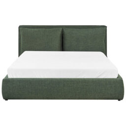 Beliani Ottoman Bed Fabric Bajonna 160 X 200 Cm (Eu King Size) Dark Green - thumbnail 7