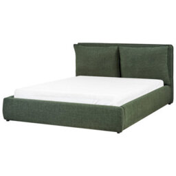 Beliani Ottoman Bed Fabric Bajonna 160 X 200 Cm (Eu King Size) Dark Green - thumbnail 5