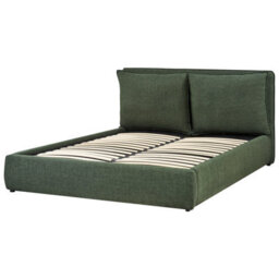 Beliani Ottoman Bed Fabric Bajonna 160 X 200 Cm (Eu King Size) Dark Green - thumbnail 6