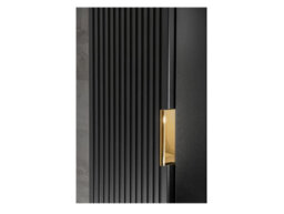 Impact Furniture Bathroom Cabinets Set Black Wall Hung Double Vanity Unit With Countertop 1200mm Drawers And Tallboy Ribbed Fluted Adel - thumbnail 7