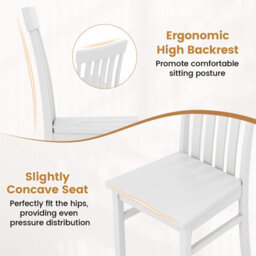 Gainoom White Dining Chairs Set Of 2 Dining Room Chairs With Hollowed Backrests & Rubber Wood Seats - thumbnail 9