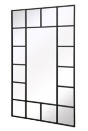 Mirroroutlet The Genestra Black Modern Wall Leaner Garden Mirror 200 X 120Cm - thumbnail 3