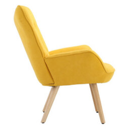 Darphe Tufted Button Linen Armchair With Wooden Legs - thumbnail 3