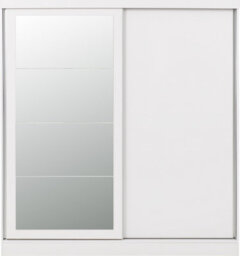 Seconique Nevada 2 Door Sliding Wardrobe With Mirror In White Gloss Finish - thumbnail 4