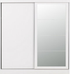 Seconique Nevada 2 Door Sliding Wardrobe With Mirror In White Gloss Finish - thumbnail 3