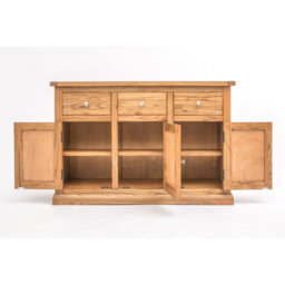 Cabinet Bits Salerno Light Wood 3 Drawer 3 Door Sideboard Chrome Knob - thumbnail 4